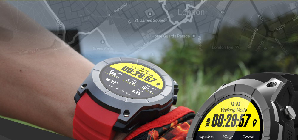 Makibes G05 Smartwatch GPS Bluetooth MTK2503 32GB TF Card SMS Reminder Multi-mode Sports Compatible with iOS Android - Black