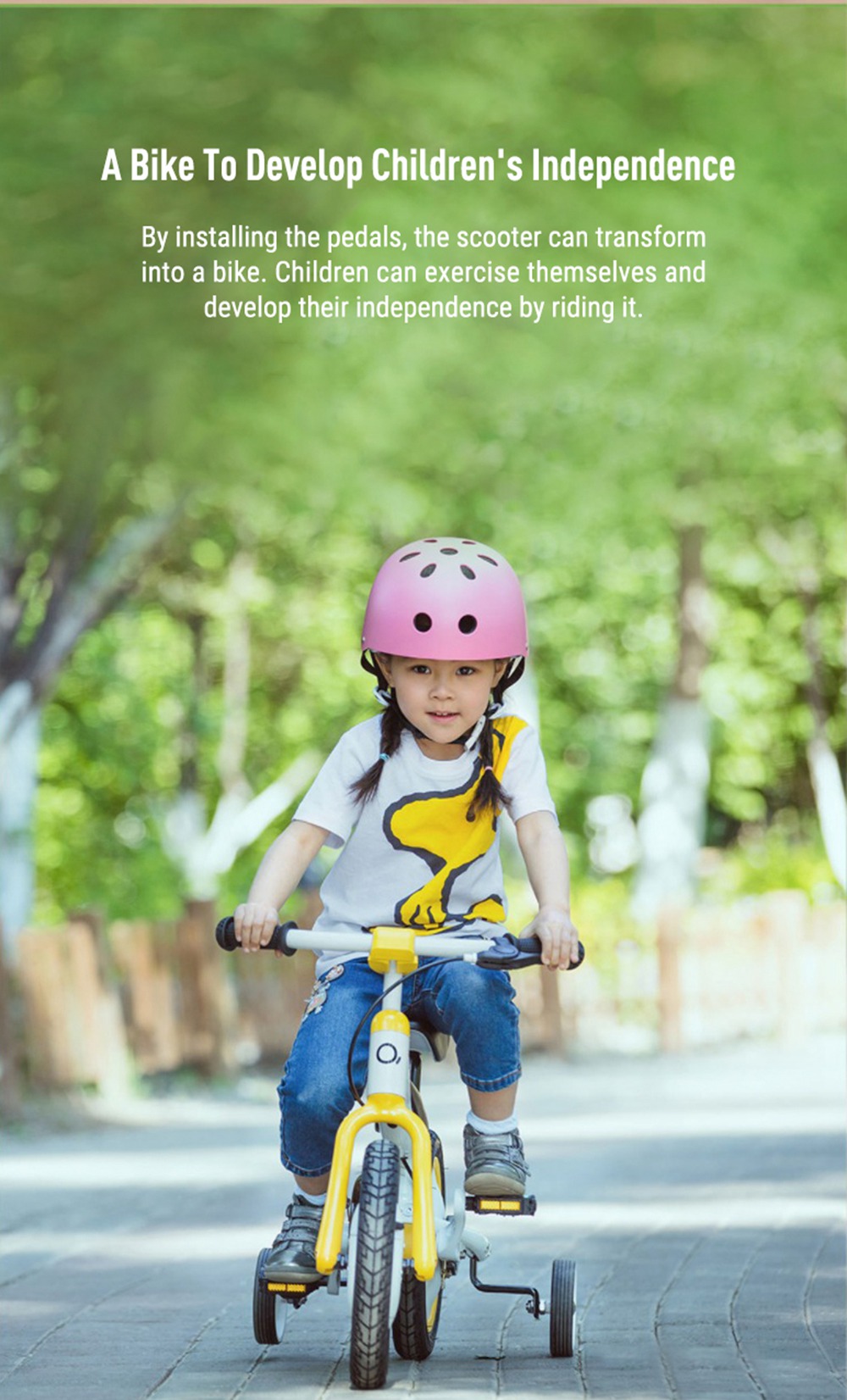 Xiaomi Mijia QiCycle Dual Use Safe Bike For Children Tricycle Scooter Ergonomic Design - Blue + Pink