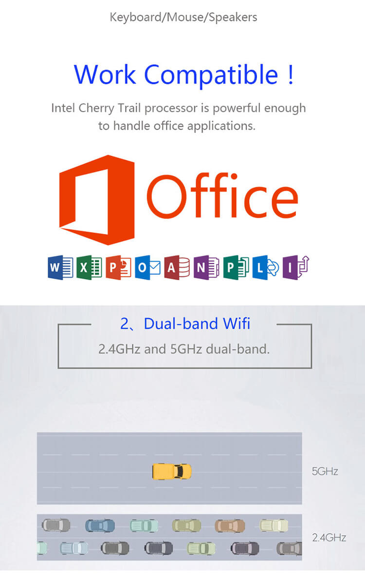 MEEGOPAD T08 Licensed Windows 10 Intel Z8350 4GB/32GB Ultra Compact MINI PC 2.4G+5G Dual Band WIFI Bluetooth Type-C