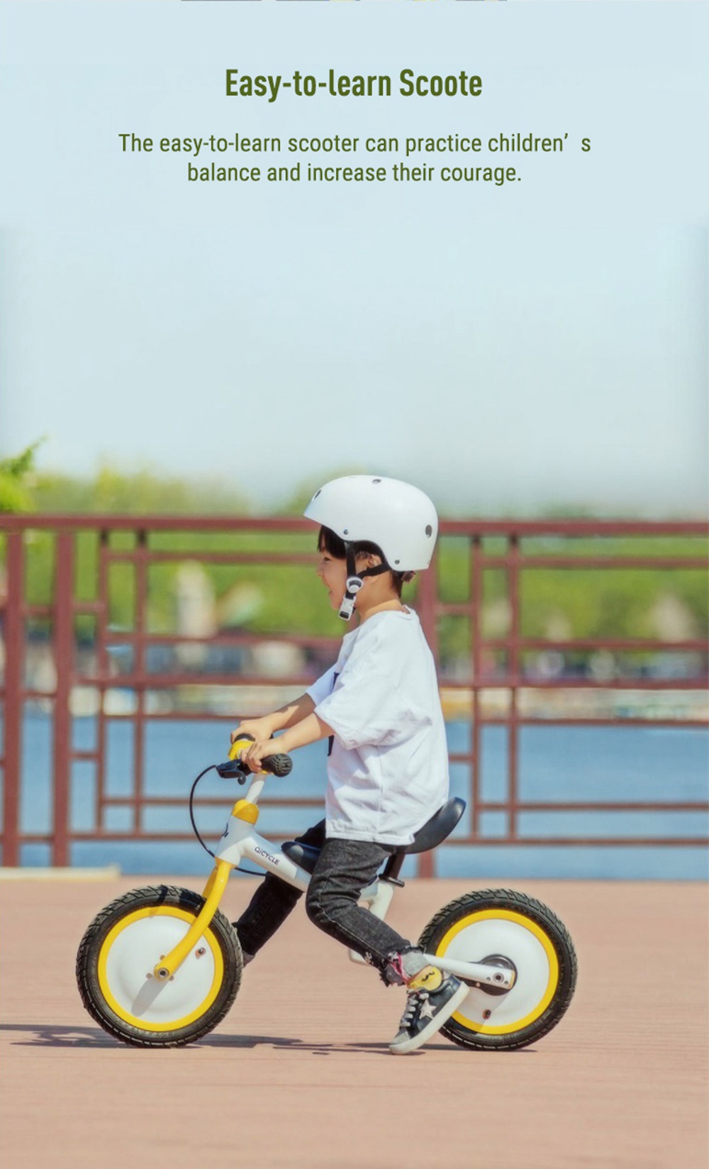 Xiaomi Mijia QiCycle Dual Use Safe Bike For Children Tricycle Scooter Ergonomic Design - Blue + Yellow