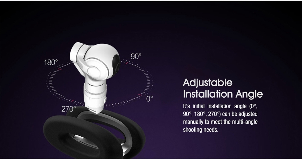 Xiaomi PTZ Camera Sony Exmor R WiFi 1080P 104 Degree Adjustable Installation Angle Pan / Tilt / Zoom Platform Camera for Xiaomi Scooter Plus - White