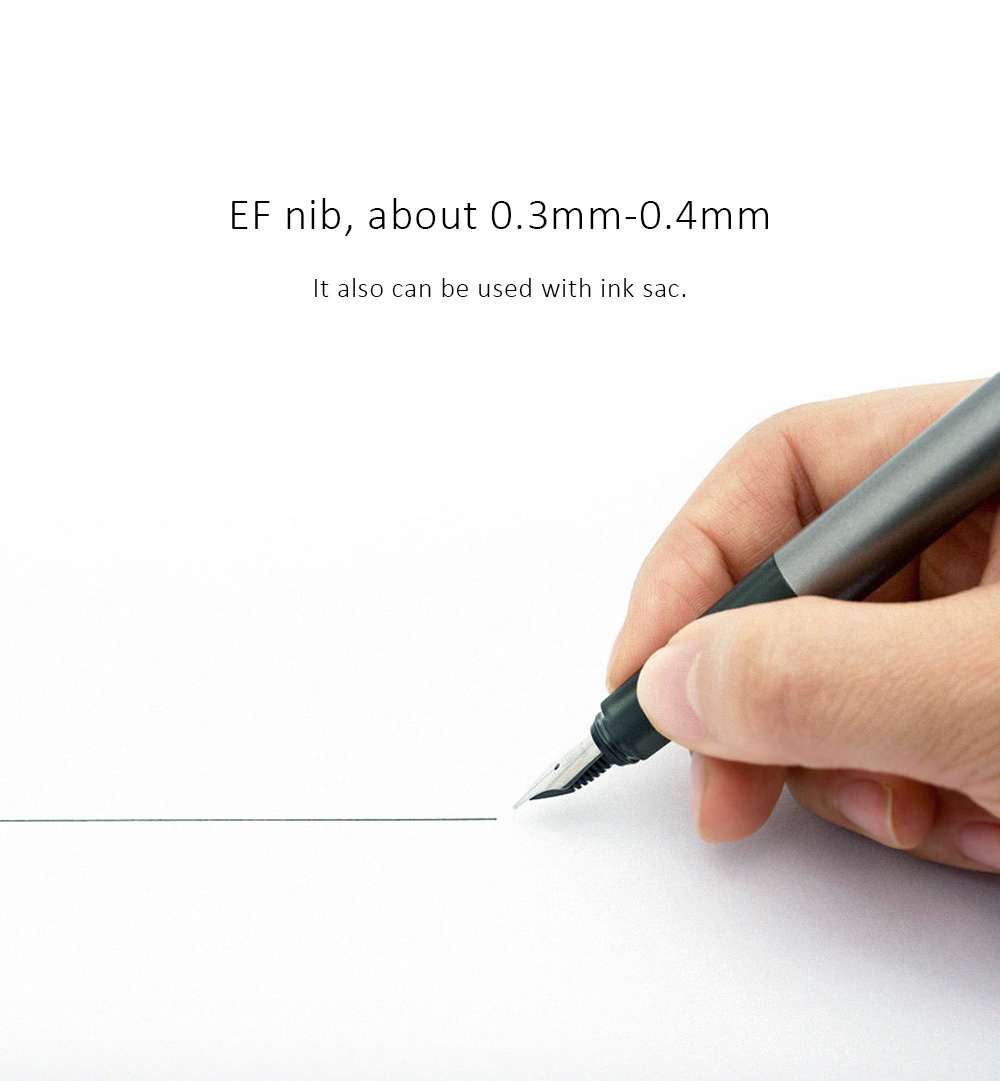 Xiaomi Mijia KacoGreen SKY Fountain Pen 0.3mm-0.4mm with Ink Sac Pen Box -White