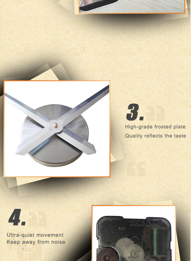 M.Sparkling 3M014 Home Decoration Wall Clock EVA Foam Material DIY Clock -Black+Silver