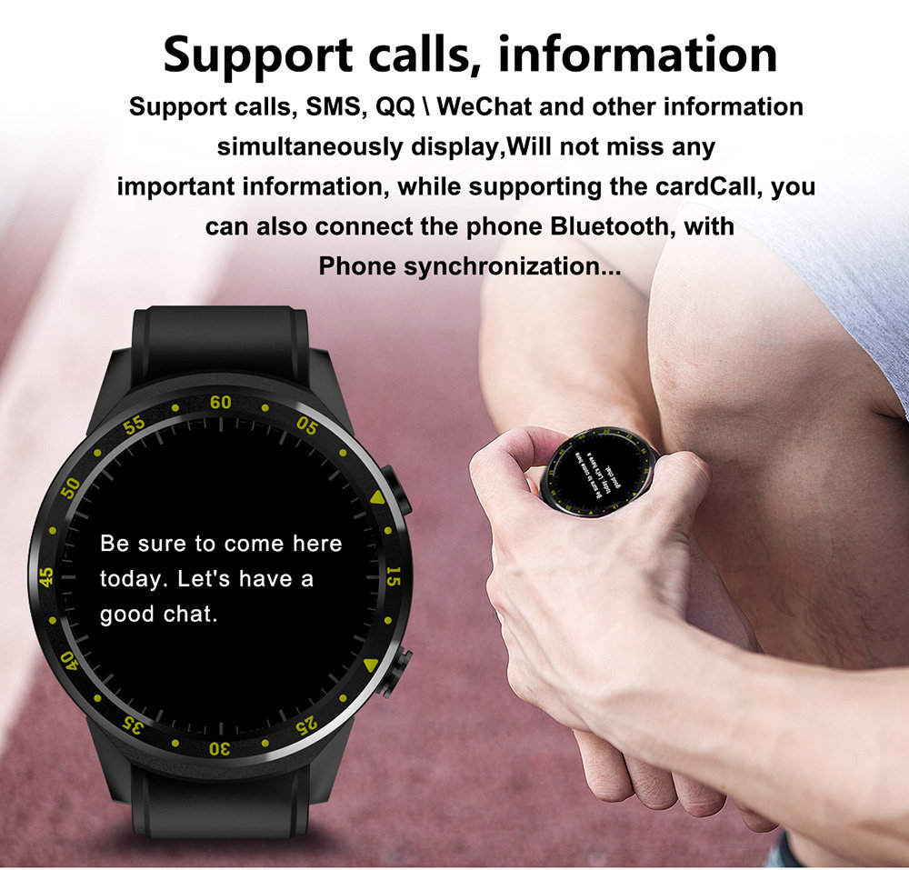 F1 Smartwatch MTK2503 GPS Heart Rate Monitor SMS Reminder Bluetooth Multi-Mode Sports - Black