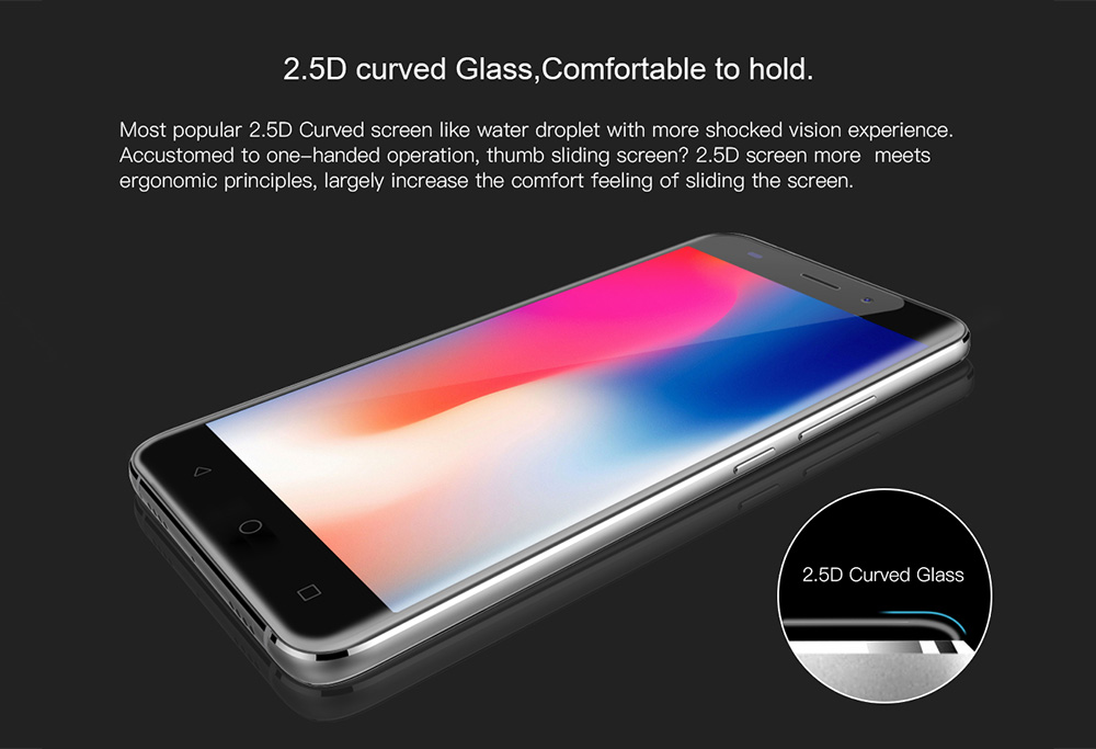 AllCall Madrid 5.5 Inch Smartphone HD 2.5D Curved Screen 8.0MP Camera 8GB MT6580A Quad Core Android 7.0 2600mAh - White