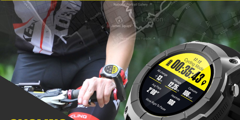 Makibes G05 Smartwatch GPS Bluetooth MTK2503 32GB TF Card SMS Reminder Multi-mode Sports Compatible with iOS Android - Black
