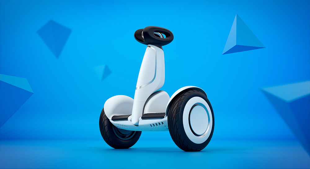 Xiaomi Mi Scooter Plus + Xiaomi PTZ Gimbal Camera 35KM Endurance Alloy Underpan Connect With Camera Automatic Follow - White