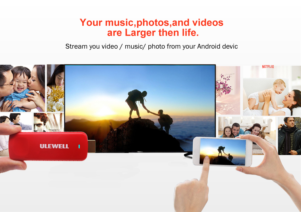 ULEWELL Z28 MINI Android 7.1 RK3328 2GB/16GB 4K TV Stick WIFI Bluetooth USB3.0 H.265 HDR Support DLNA Miracast DRM - Black
