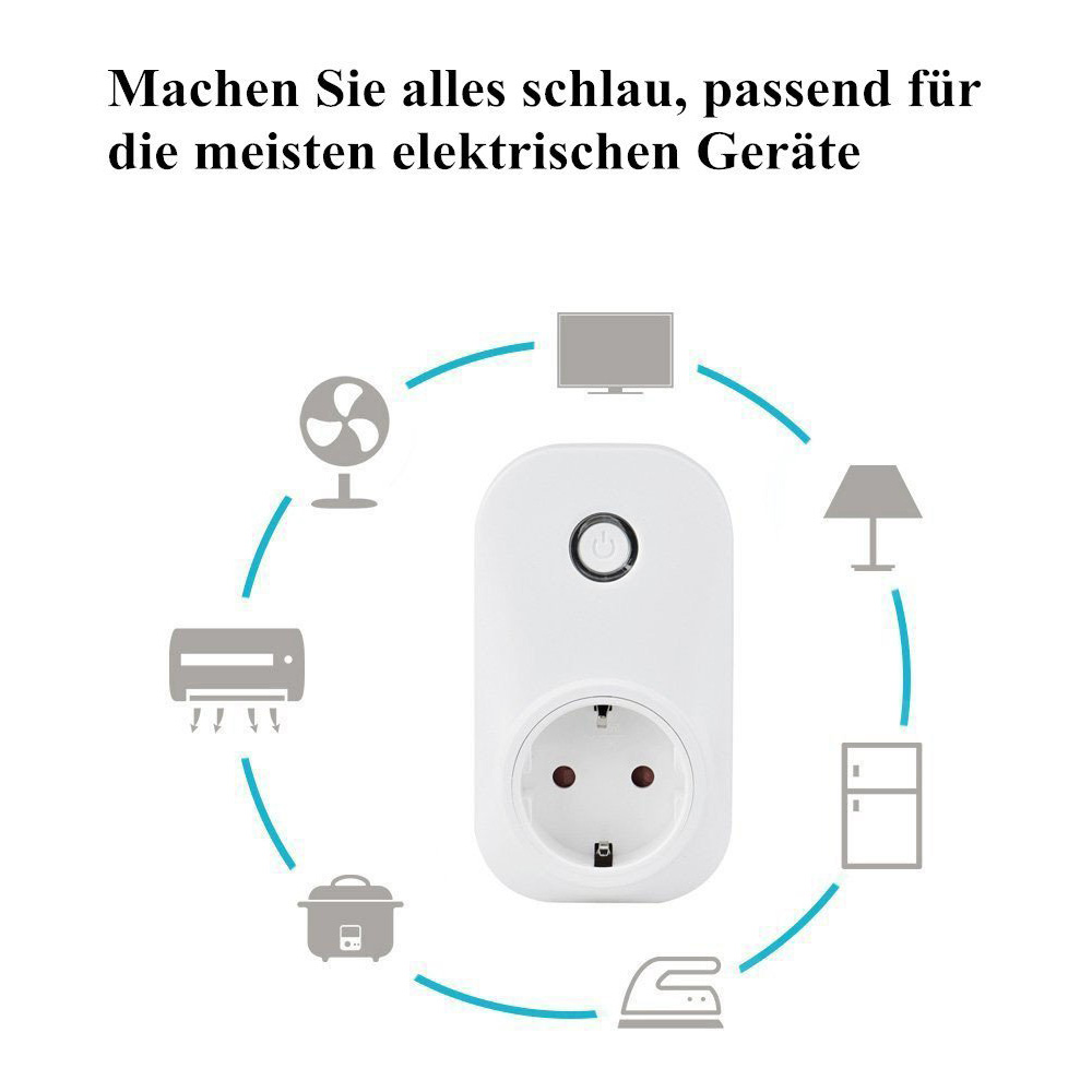 Geekbes EPS-15 Smart WiFi Socket Remote Voice Control Two-way Timing Feedback Smart Home Work with Alexa -White/EU Plug