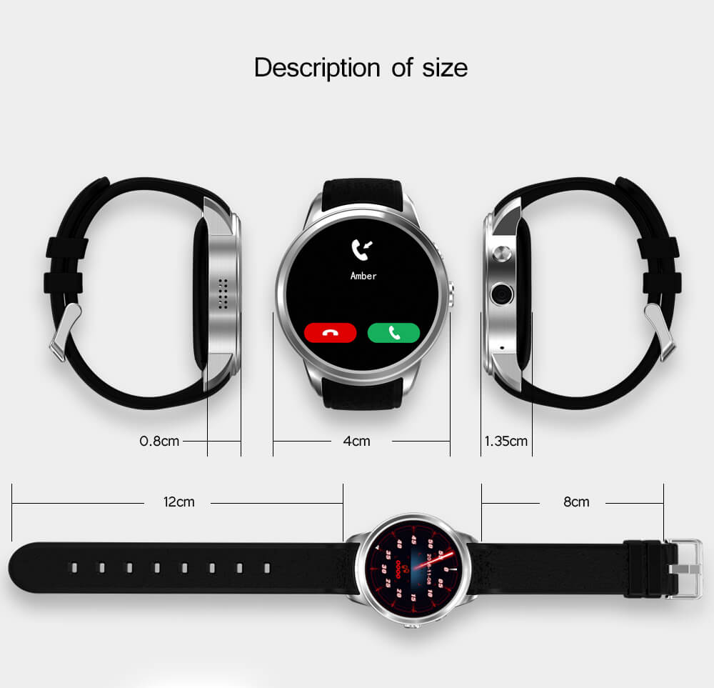 X200 3G Android 5.1 Smart Watch Phone MTK6580 Nano Sim Heart Rate Monitor Camera Pedometer Wifi GPS 1GB/16GB - Silver