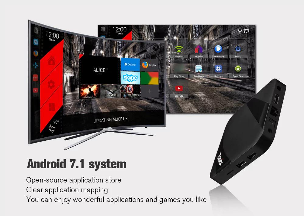 Tanix TX3 Max Android 7.1 2GB/16GB Amlogic S905W 4K TV Box 2.4GHz WiFi LAN Bluetooth 4.1 H.265 HDMI - Black