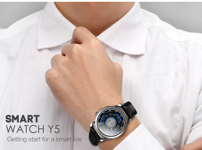 Y5 3G Smartwatch Phone MTK6580 Quad Core 1.3GHz GPS IP65 Water Resistant Heart Rate Monitor Compatible For iOS Android - Silver