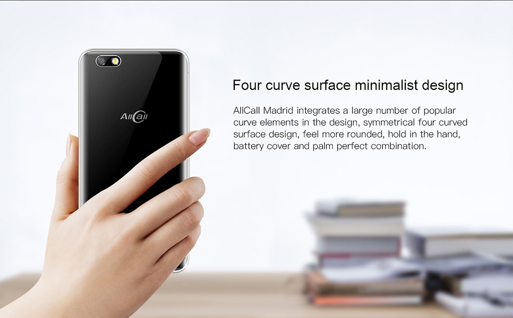 AllCall Madrid 5.5 Inch Smartphone HD 2.5D Curved Screen 8.0MP Camera 8GB MT6580A Quad Core Android 7.0 2600mAh - White