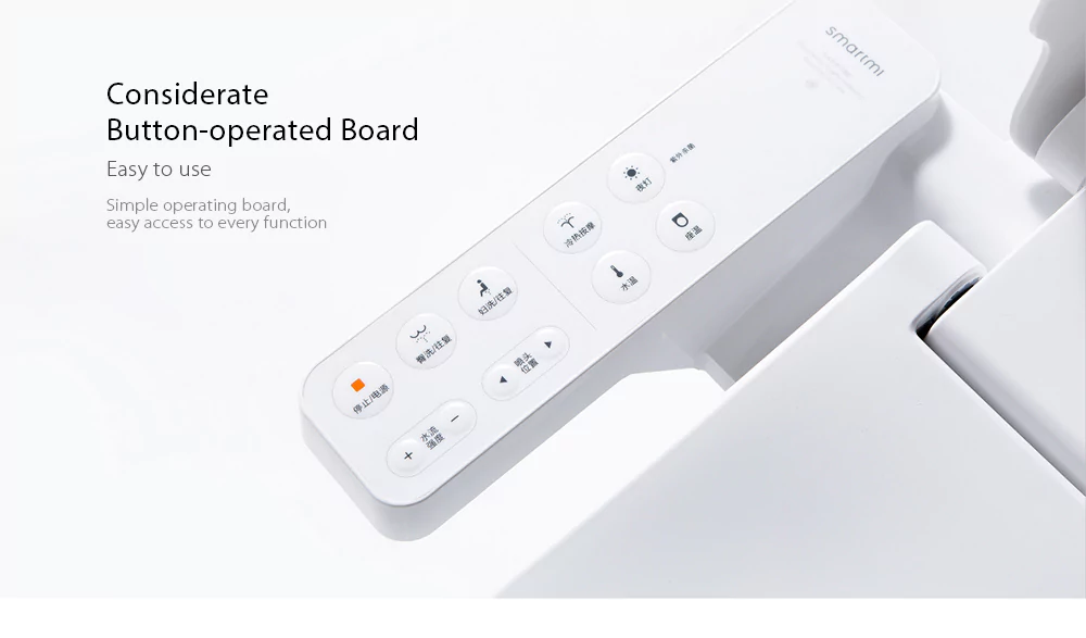 Xiaomi Mijia Smart Toilet Seat UV Sterilization IPX4 Waterproof Electric Bidet Cover Dual Self-cleaning Nozzle Intelligent Toilet Lid -White