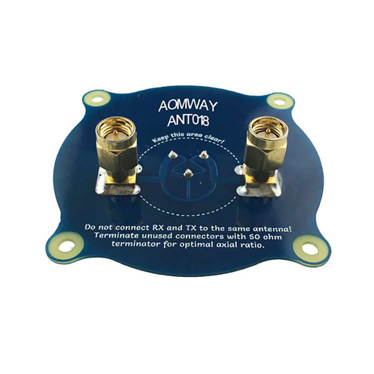 Aomway ANT018 5.8G 8dBi Triple Feed Patch-1 LHCP/RHCP FPV Pagoda Antenna - RP-SMA Male