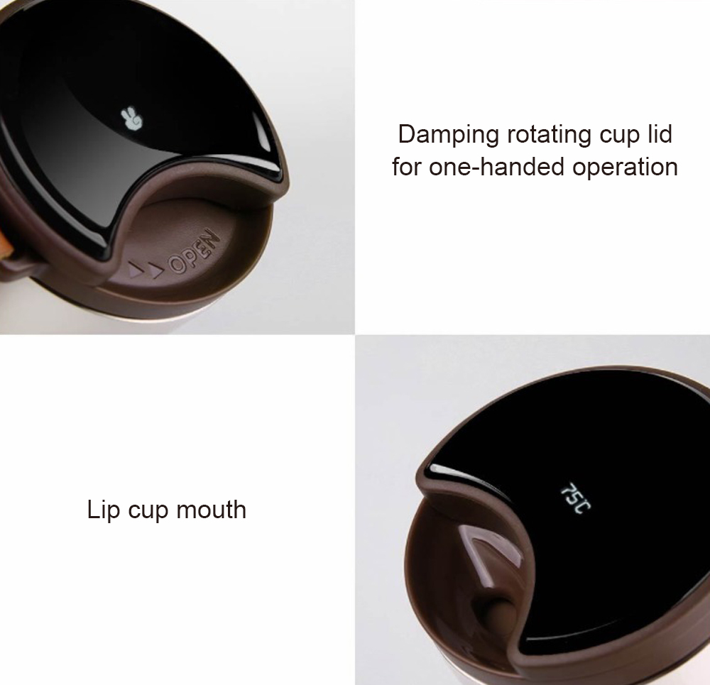 Xiaomi Mijia Kiss Fish Smart Vacuum Bottle 430ML Keep Warm Cold OLED Temperature Display Lightweight - White