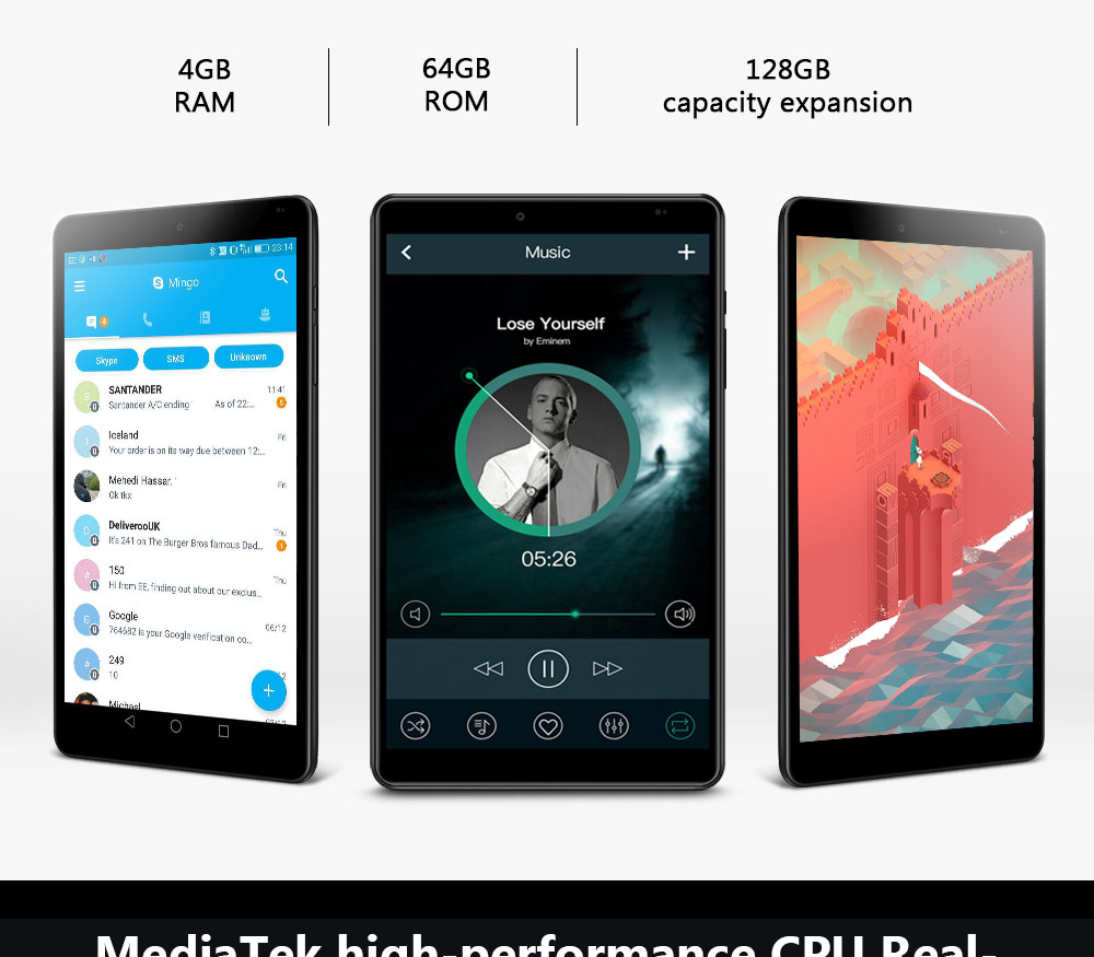 Chuwi Hi 9 Air Tablet PC MTK8173 Quad Core 8.4 Inch 2560*1600 4GB RAM 64GB ROM Android 7.0 Dual Band Wifi - Black+Gray