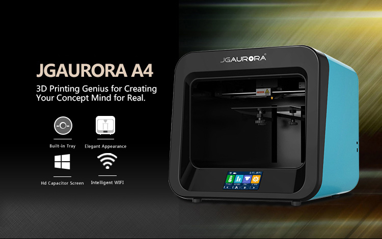 JGAURORA A4 3D Printer LCD Touch Screen APP Control - Blue