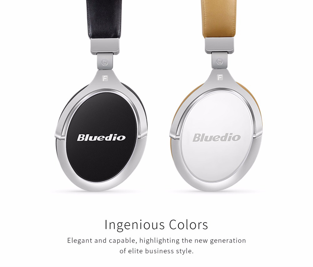Bluedio F2 Wireless Bluetooth Headphones with Mic Active Noise Cancelling - White