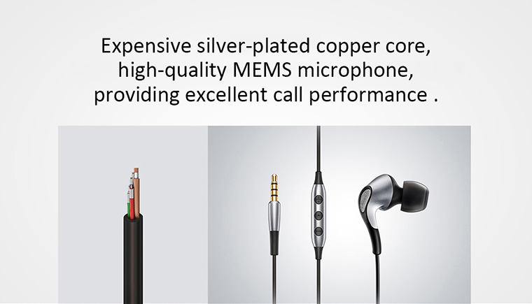 MEIZU Flow Three Driver Hybrid HiFi Earphones with Mic - Gray