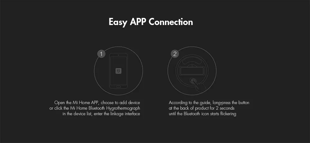 Xiaomi Mijia Bluetooth Temperature Humidity Monitor Sensor APP Control Built-in Sensor LCD Display Magnetic Stick Ultra-Low Power Thermostat -White