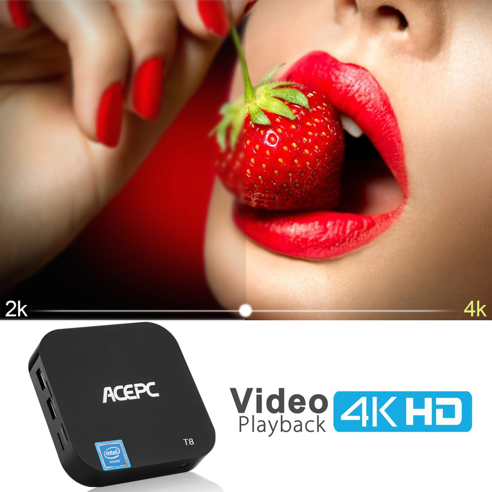 ACEPC T8 Licensed Windows 10 Intel Atom x5-Z8350 2GB/32GB 4K Mini PC 802.11b/g/n WiFi LAN Bluetooth USB3.0 HDMI H.265