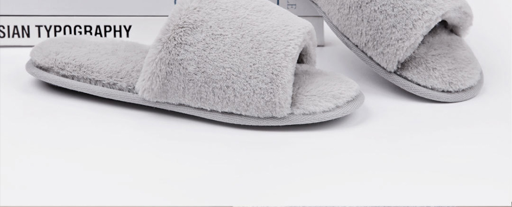 Xiaomi Mijia One Cloud Home Slippers Soft Faux Rabbit Fur Leisure Shoes -Grey/Size(39/40)