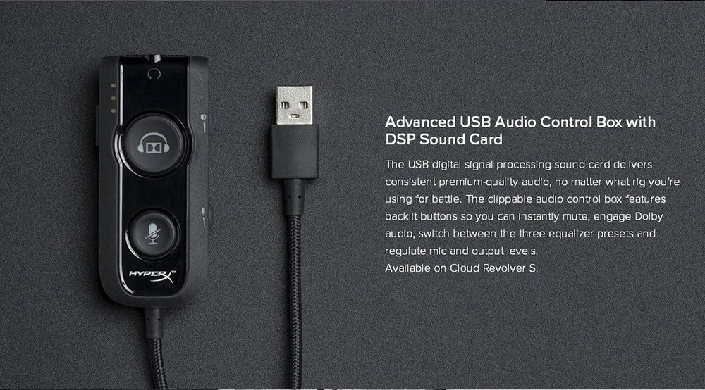 Kingston HyperX Cloud Revolver Gaming Headset with Mic Noise Cancelling 3.5mm Jack - Black