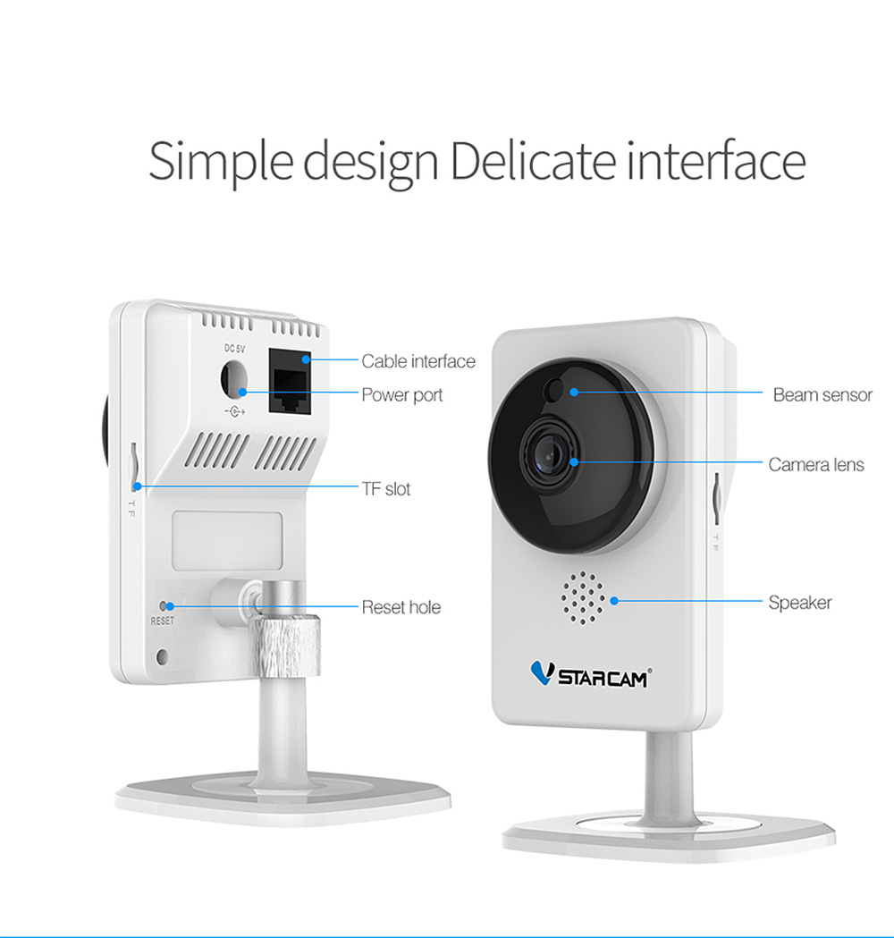 VStarcam C92S 1080P WiFi IP Camera Motion Dectection 2MP IR-CUT Infrared Night Vision Security Camera -White