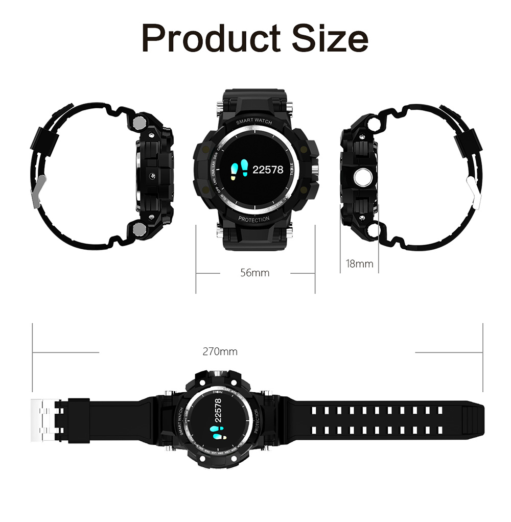 GW68 Smartwatch IP67 Water Resistant Blood Pressure Blood Oxygen Heart Rate Monitor Sports Watch Compatible With Android IOS - Gray