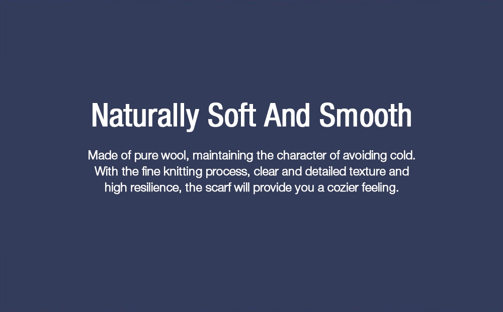 Xiaomi Mijia 90 Minutes Men Women Double-sided Scarf Worsted Pure Wool - Grey