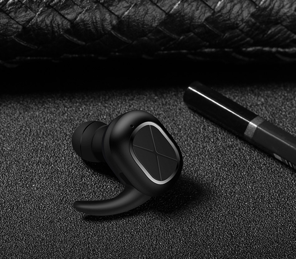 USAMS US-LS001 Wireless Bluetooth V4.1 In-ear Earphone with Mic 2in1 Smart Connect Noise Reduction - Black