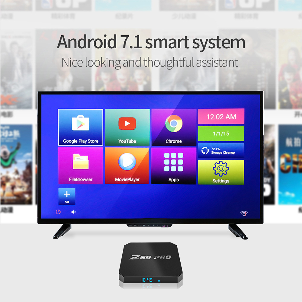 Z69 PRO Android 7.1.2 Amlogic S905W 2GB/16GB 4K TV Box 2.4G WiFi LAN VP9 HDR10 HDMI CEC