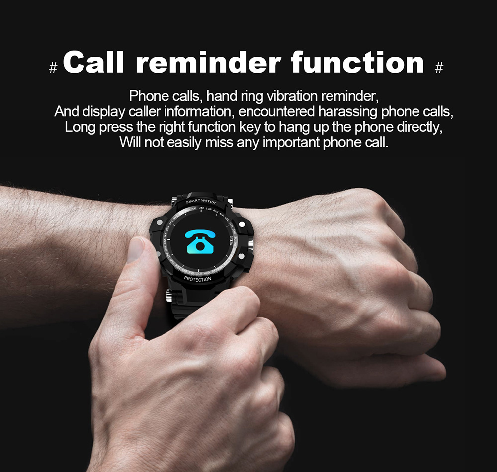 GW68 Smartwatch IP67 Water Resistant Blood Pressure Blood Oxygen Heart Rate Monitor Sports Watch Compatible With Android IOS - Black