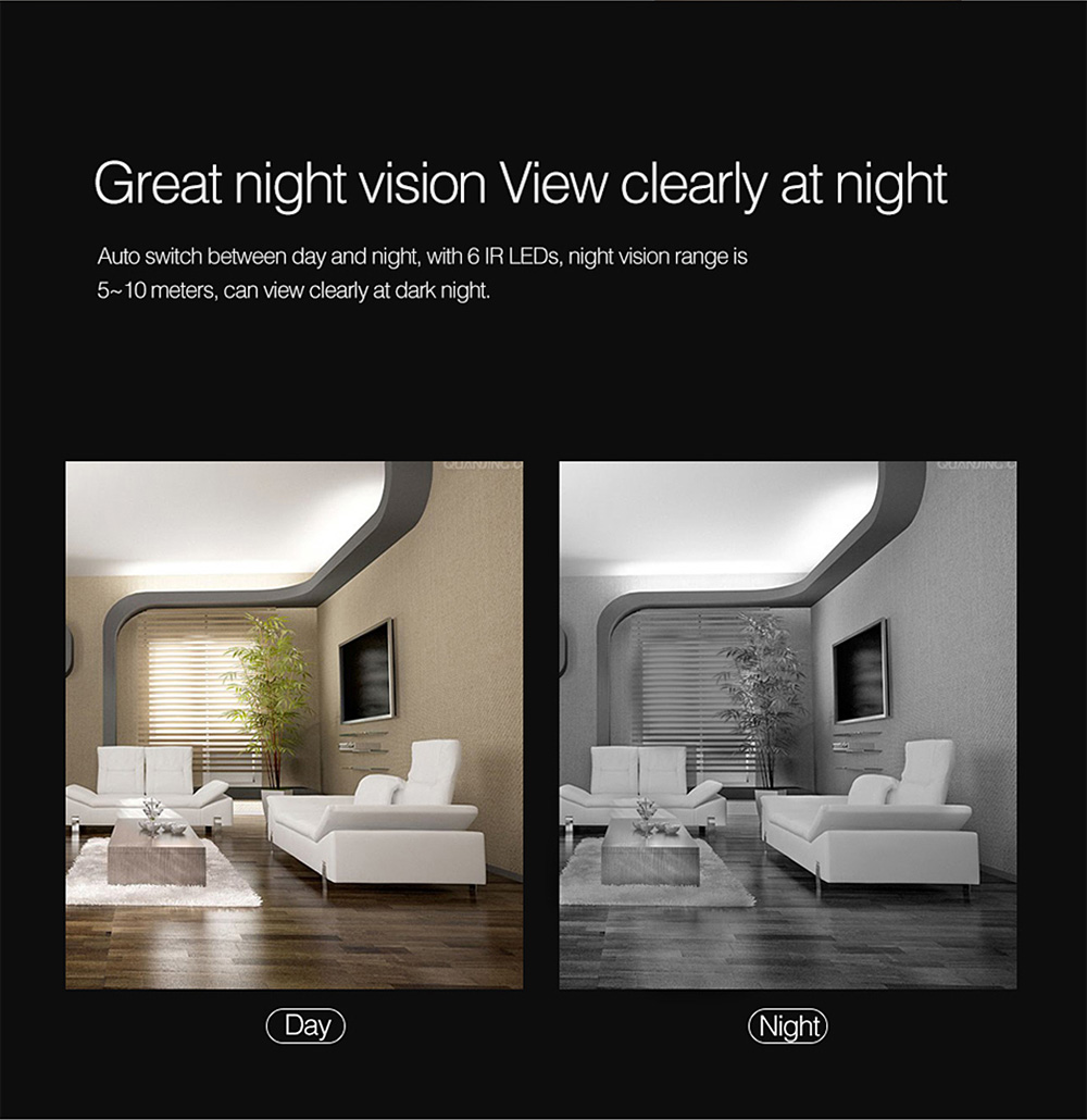 VStarcam C92S 1080P WiFi IP Camera Motion Dectection 2MP IR-CUT Infrared Night Vision Security Camera -White