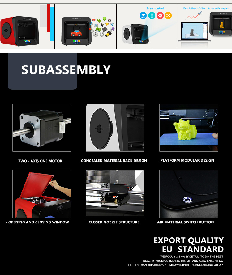 JGAURORA A4 3D Printer LCD Touch Screen APP Control - Blue
