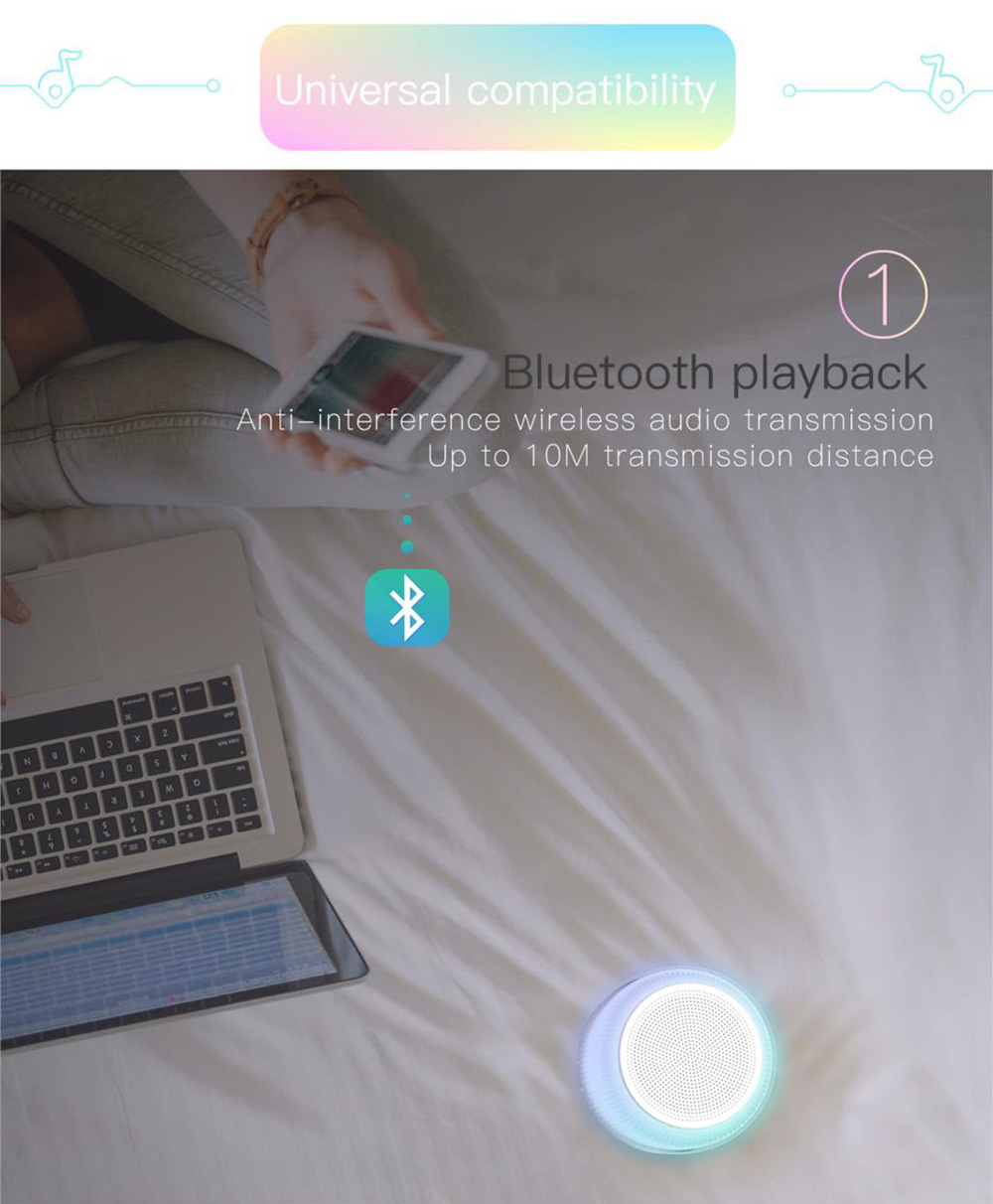 Baseus E01 Bluetooth Speaker Wireless Audio Bluetooth 4.2 1000mAh Lithium-ion Battery USB Charging -White