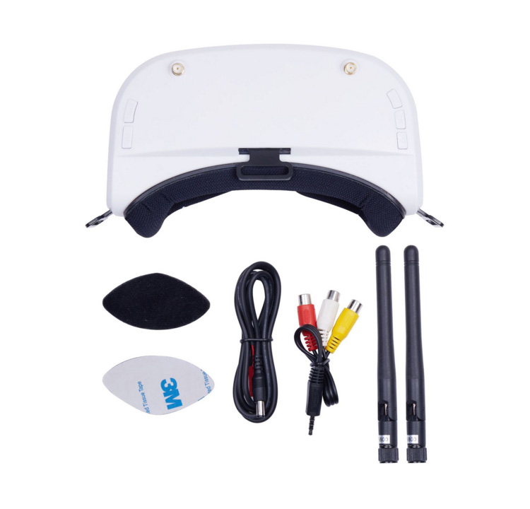 SJ RG01 5.8G 48CH FPV Goggles Dual-Display Diversity DVR with 3.7V 1500mAh Battery - White