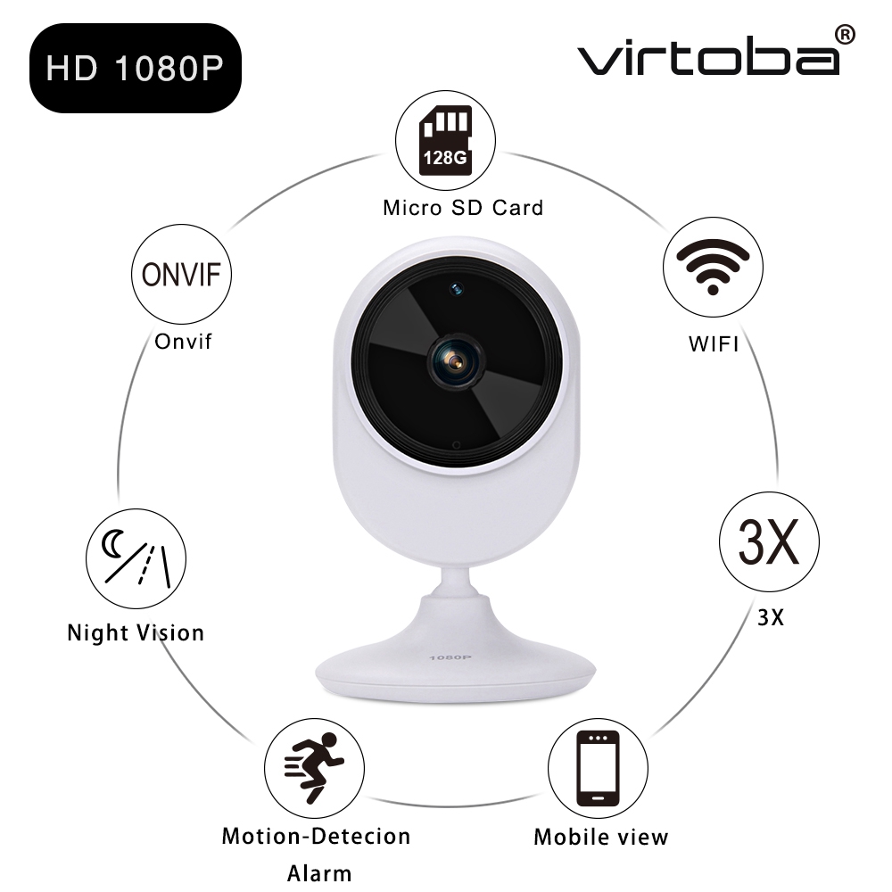 Virtoba C35 1080P WiFi IP Camera Baby Monitor 1/2.7 COMS 30fps Night Vision ONVIF Two-way Audio Home Security Camera