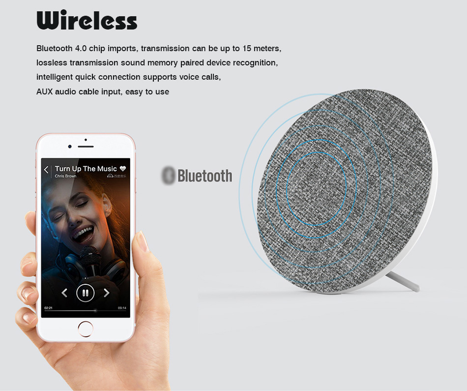 REMAX RB-M9 Fabric Wireless Bluetooth Speaker 3.5Wx2 Stereo HiFi - Blue