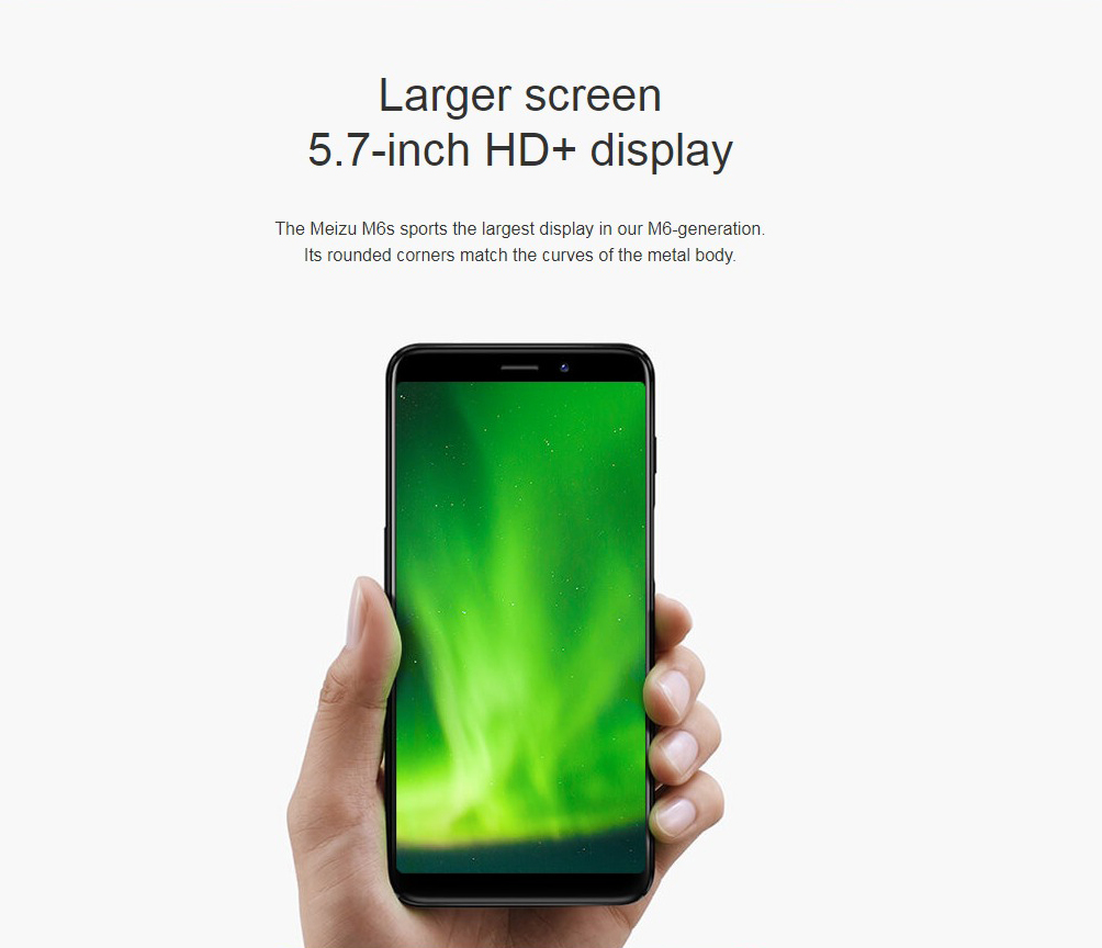 Meizu M6s 5.7 Inch 4G LTE Smartphone 18:9 Full Screen Exynos 7872 Hexa Core 3GB 32GB 16.0MP Camera Touch ID - Blue