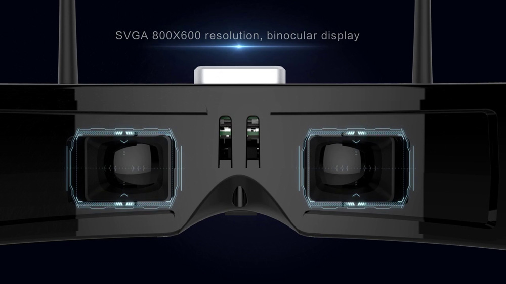 Skyzone SKY03 3D 800X600 5.8G 48CH FPV Goggles with Head Tracking Standard Dual Antennas Fan Support HDMI DVR - White