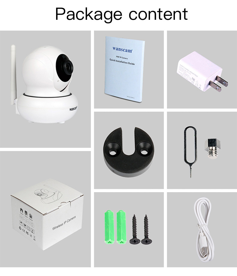 Wanscam HW0021 WiFi 720P IP Camera P2P 1.0MP Two-way Audio Onvif 2.1 Built-in IR Cut Night Vision Security Camera -Wh