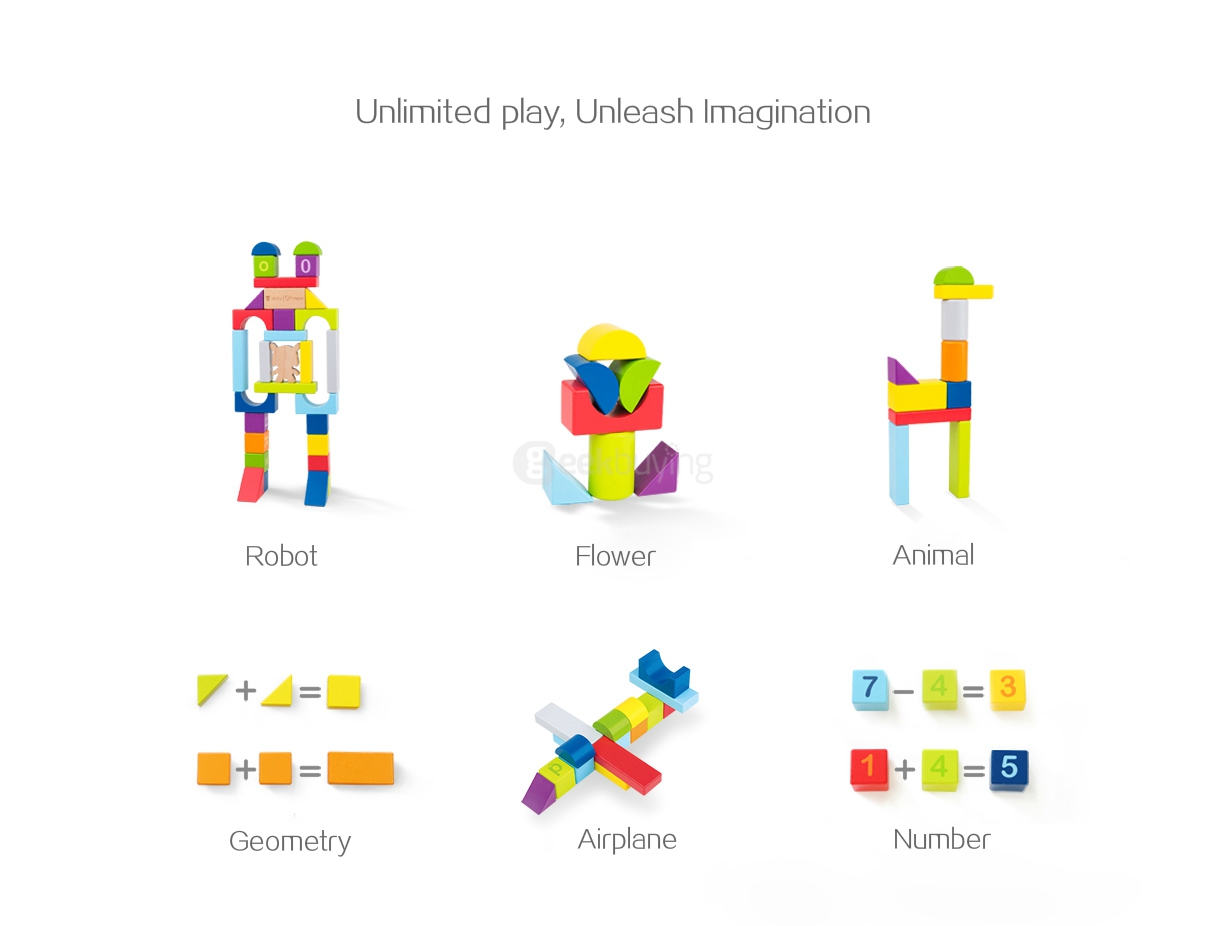 Xiaomi Hape 70PCS Puzzle Building Blocks 26 Letters 10 Numbers Educational Toys