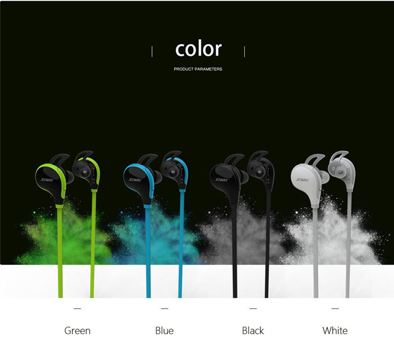 Joway H12 Wireless Bluetooth V4.1 Stereo Headphones with Mic Noise Cancelling - Black