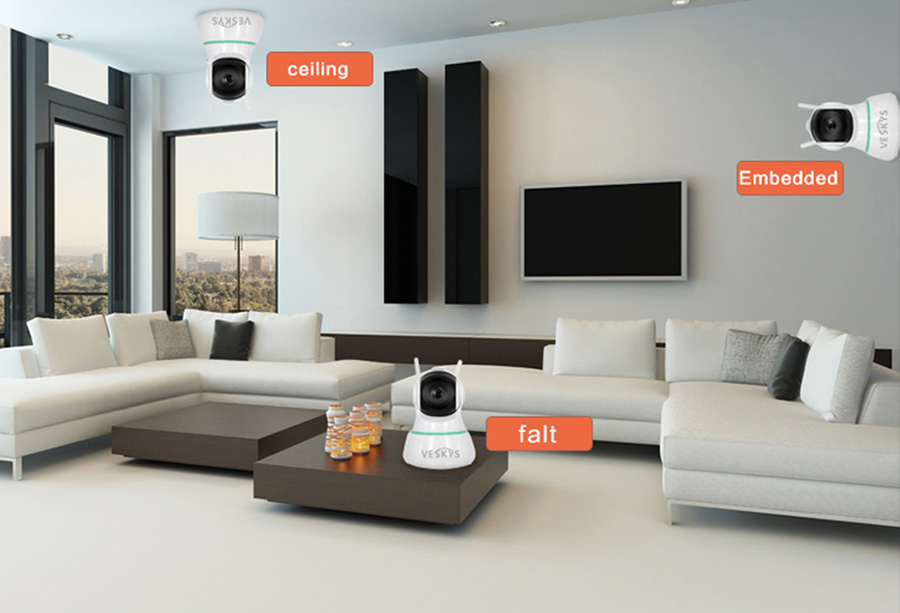 VESKYS N5 1080P WiFi IP Camera 2.0MP PTZ 1/3inch CMOS Two-way Audio IR-cut Night Vision Motion Detection Security Camera -White