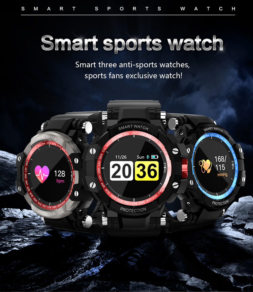 GW68 Smartwatch IP67 Water Resistant Blood Pressure Blood Oxygen Heart Rate Monitor Sports Watch Compatible With Android IOS - Black