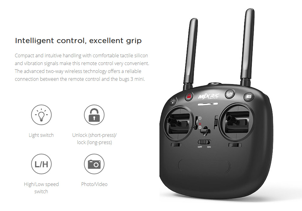 MJX Bugs 3 B3 Mini Brushless Drone with 1306 2750KV Motor 4in1 4A ESC RC Quadcopter RTF - Black