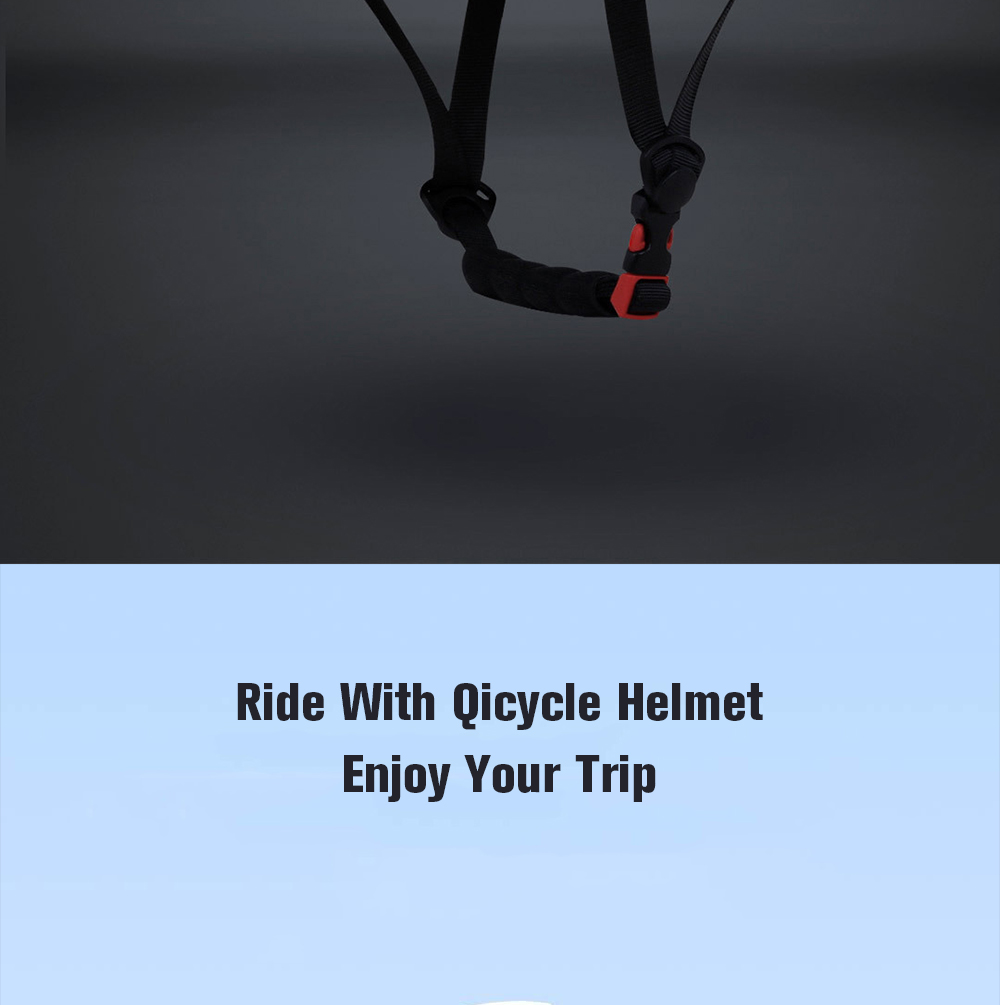 Original Xiaomi Mijia Qicycle Safety Helmet EPS Material Adjustable Ventilation Design - White