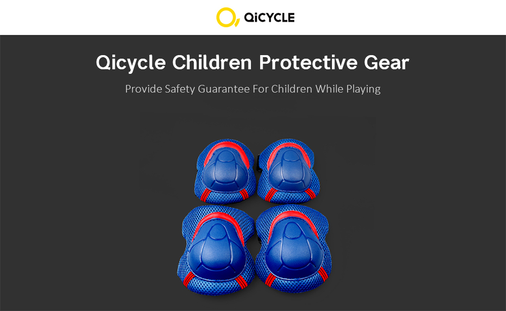 Xiaomi Mijia QiCYCLE Protective Gears Kit For Kids Protect Knees and Elbows Adjustable Breathable - Blue